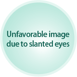 Unfavorable image due to slanted eyes